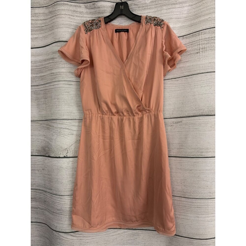 Banana Republic Short-Sleeve Dress With Beaded Shoulders Size S